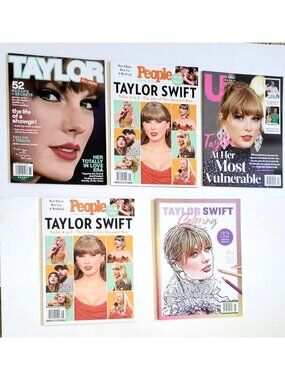 Taylor Swift Magazine Featuring People Us Weekly & Coloring Book Bundle of 5 NEW